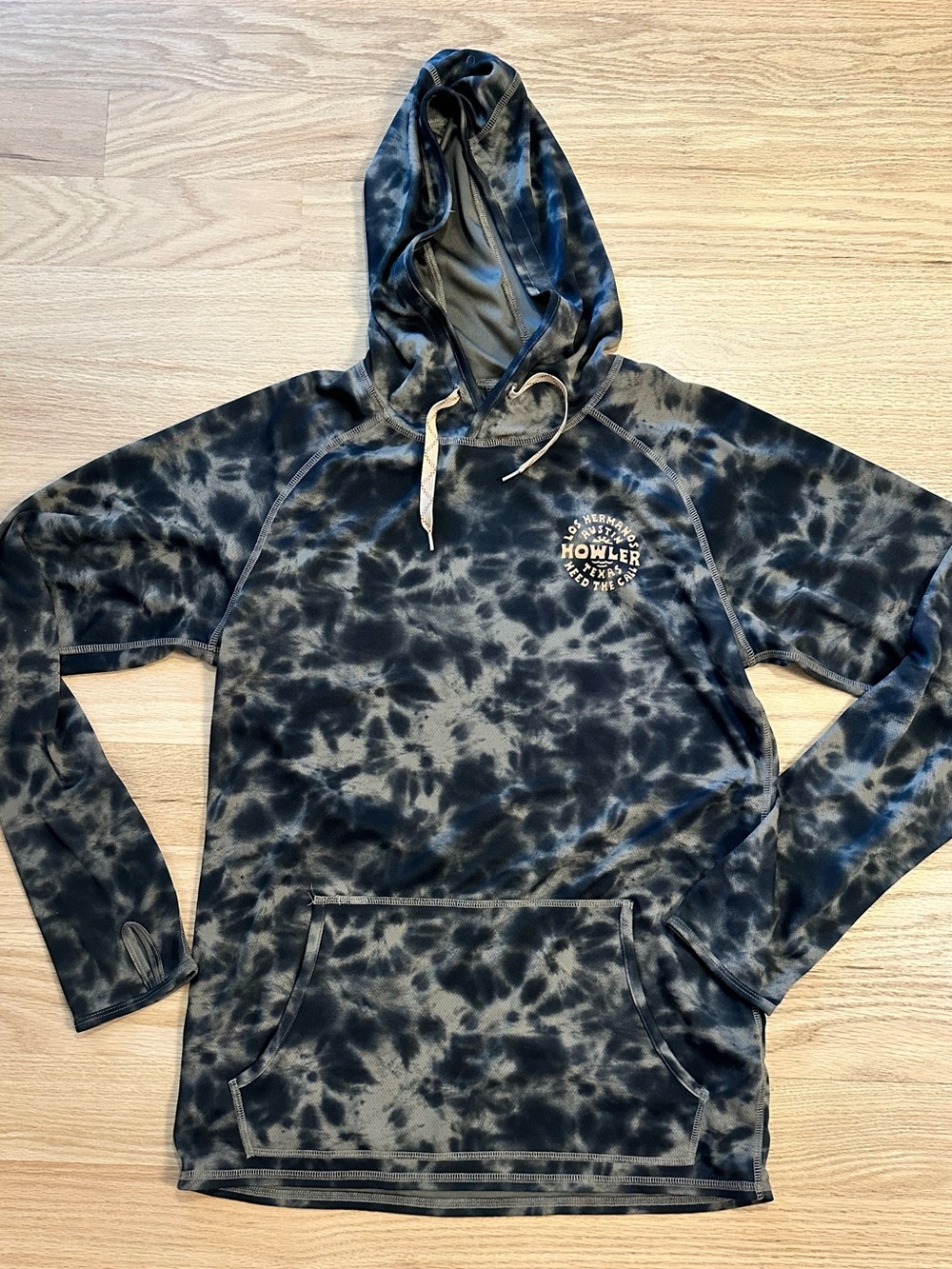 Howler Brothers Black & Gray Tie-Dye Pullover Hoodie